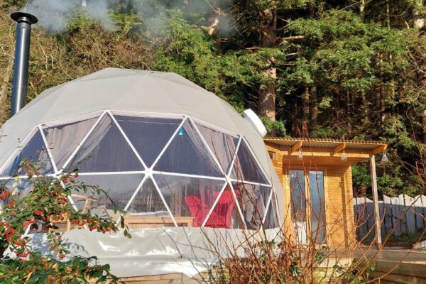 Geodesic Glamping Pod North Wales | The Buzzards Nest | countryside holiday |