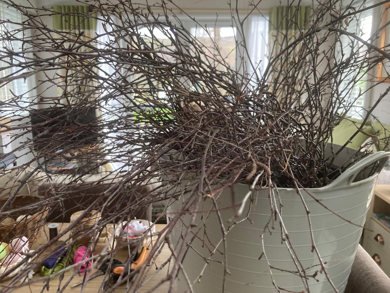 How to make a Spring Easter Wreath using foraged silver birch twigs