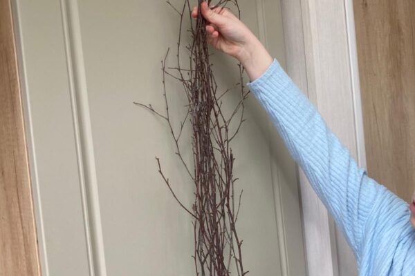 Foraged Silver Birch twigs for a Spring Easter Wreath