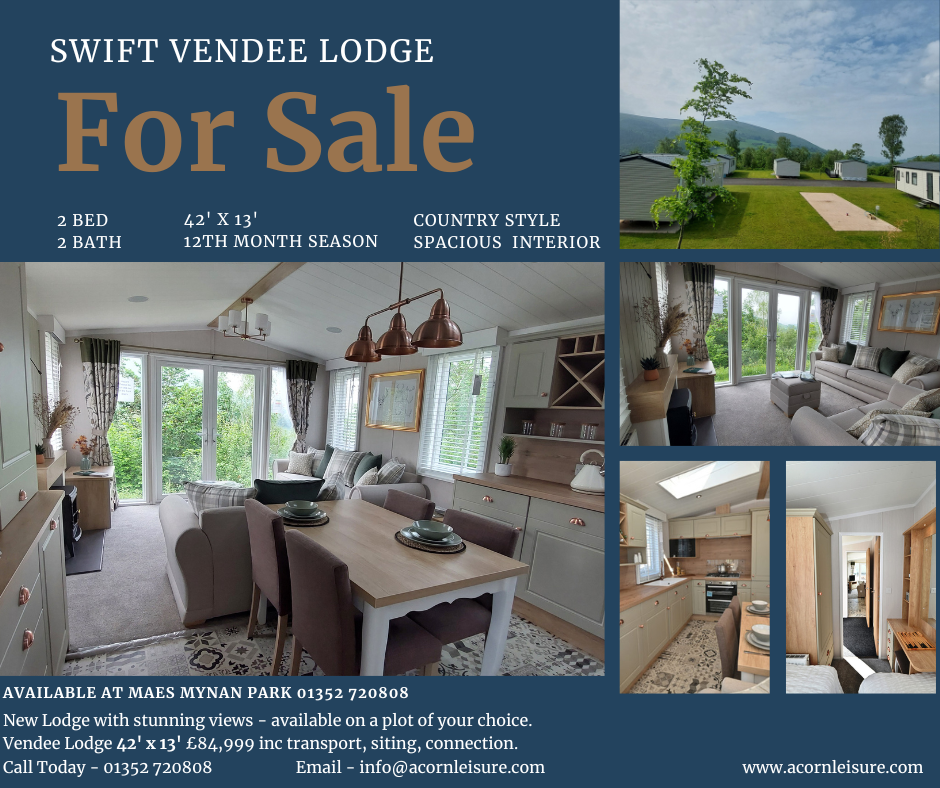 Swift Vendee lodge for sale North Wales | Luxury Holiday Park | Maes Mynan Park