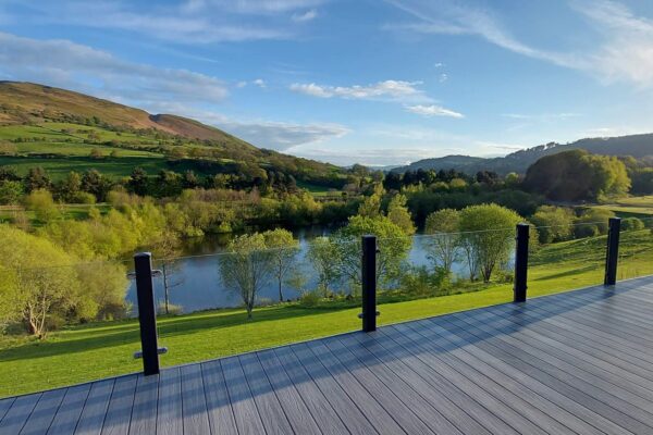 Holiday home decking | stunning park in north wales | Maes Mynan