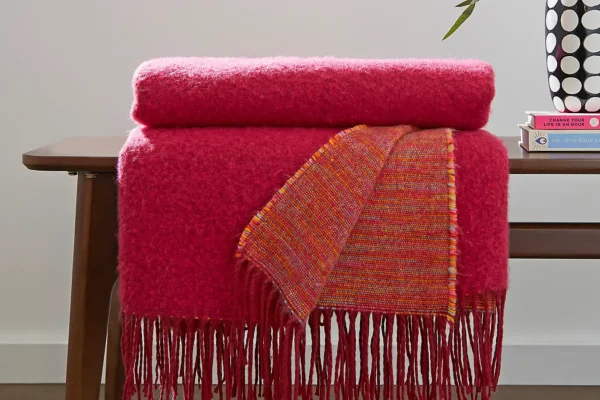 Magenta and Orange Throw