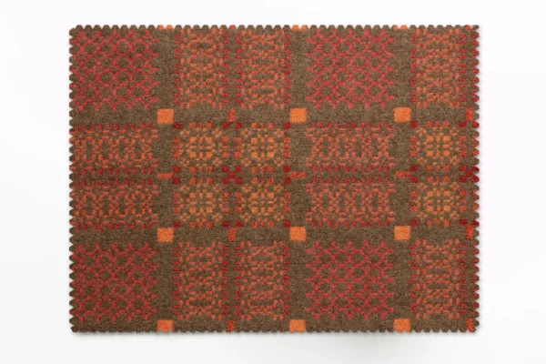 Melin Tregwynt Welsh Blanket Wool Table Mats in Orange for Autumnal Colour interiors | Wales