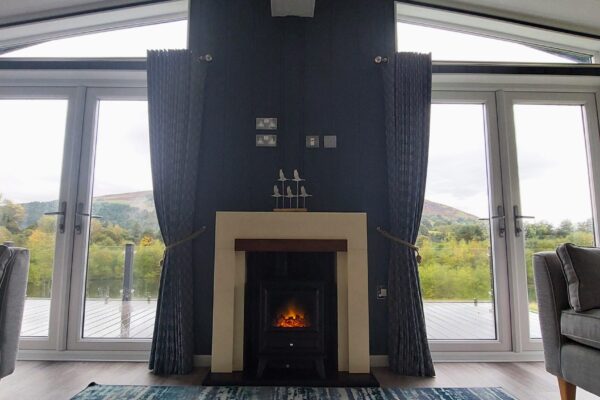 maes mynan lodge rainy days in front of the fire