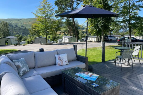 Carnaby Silverdale - secondhand caravan for sale decking and furniture Carnaby Silverdale - secondhand caravan for sale