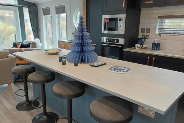 blue willow lodge at maes mynan park - large casual dining breakfast bar