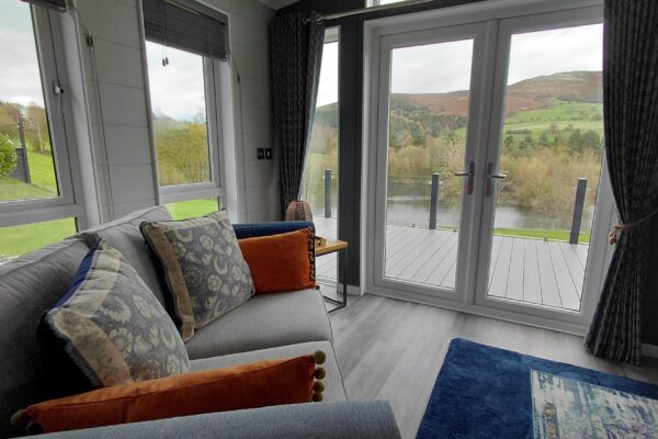 Luxury Lodge for sale on Maes Mynan Park - Blue Willow Lodge - Lakeside and countryside views