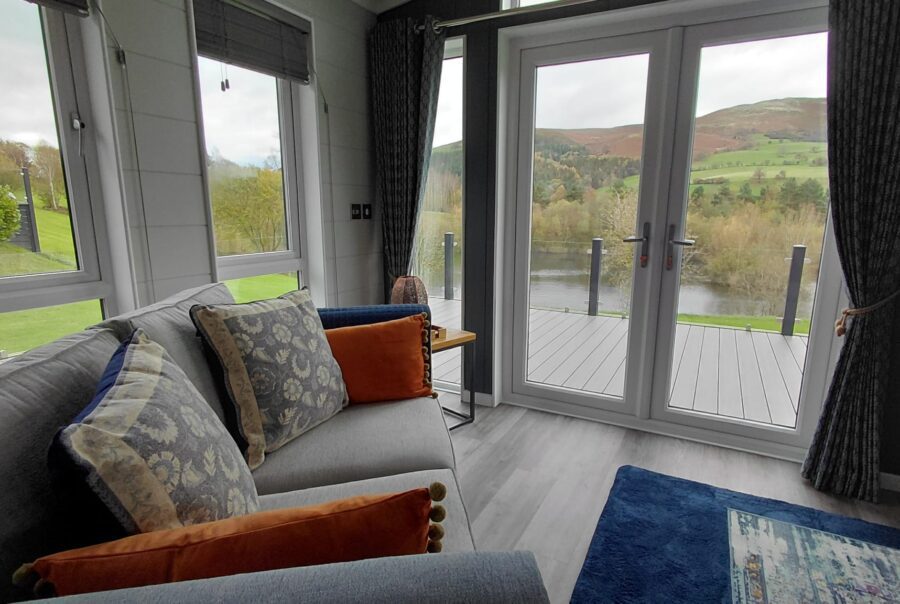 Luxury Lodge for sale on Maes Mynan Park - Blue Willow Lodge - Lakeside and countryside views